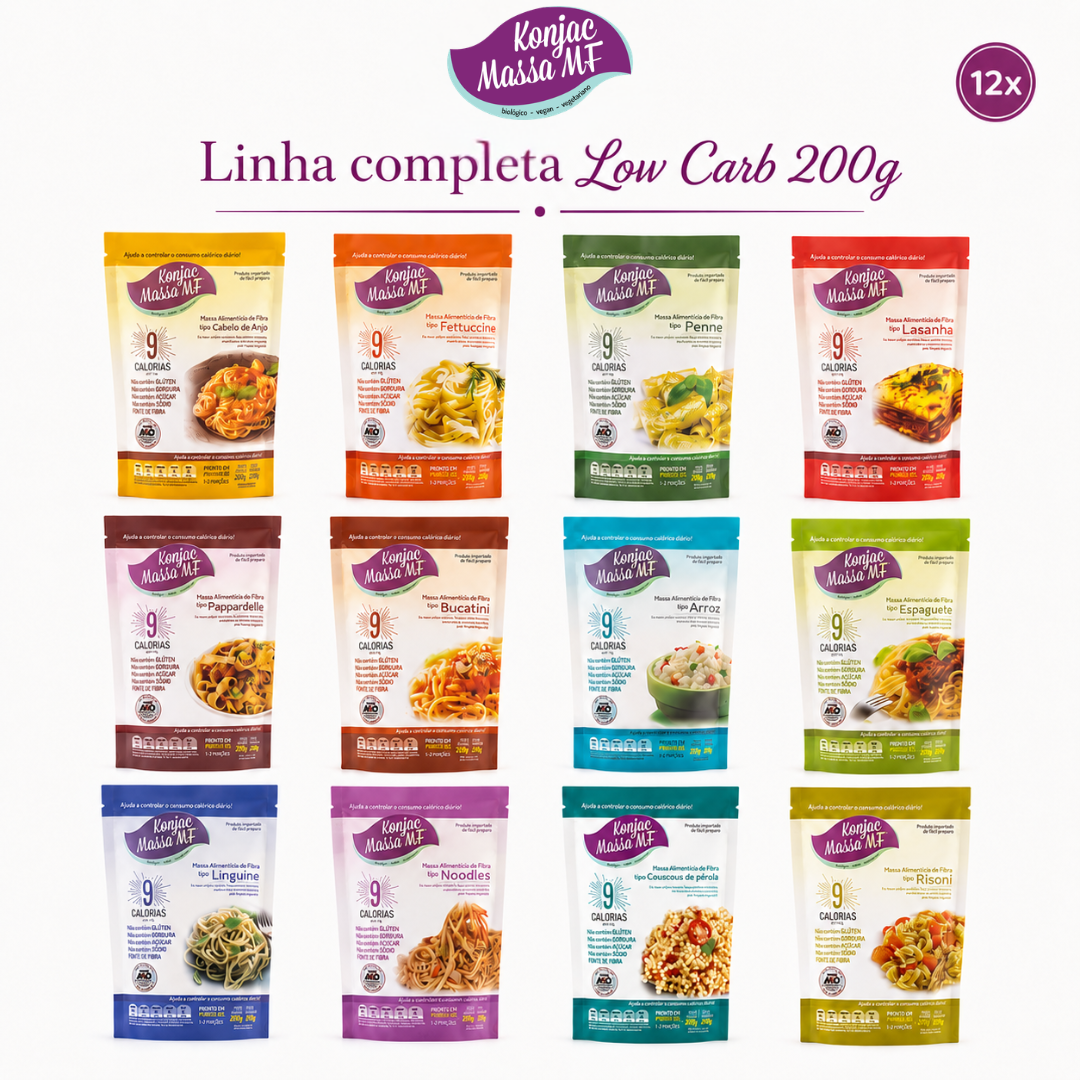 Kit Konjac Massa® Low Carb 200g - 12 Unidades - Linha Completa