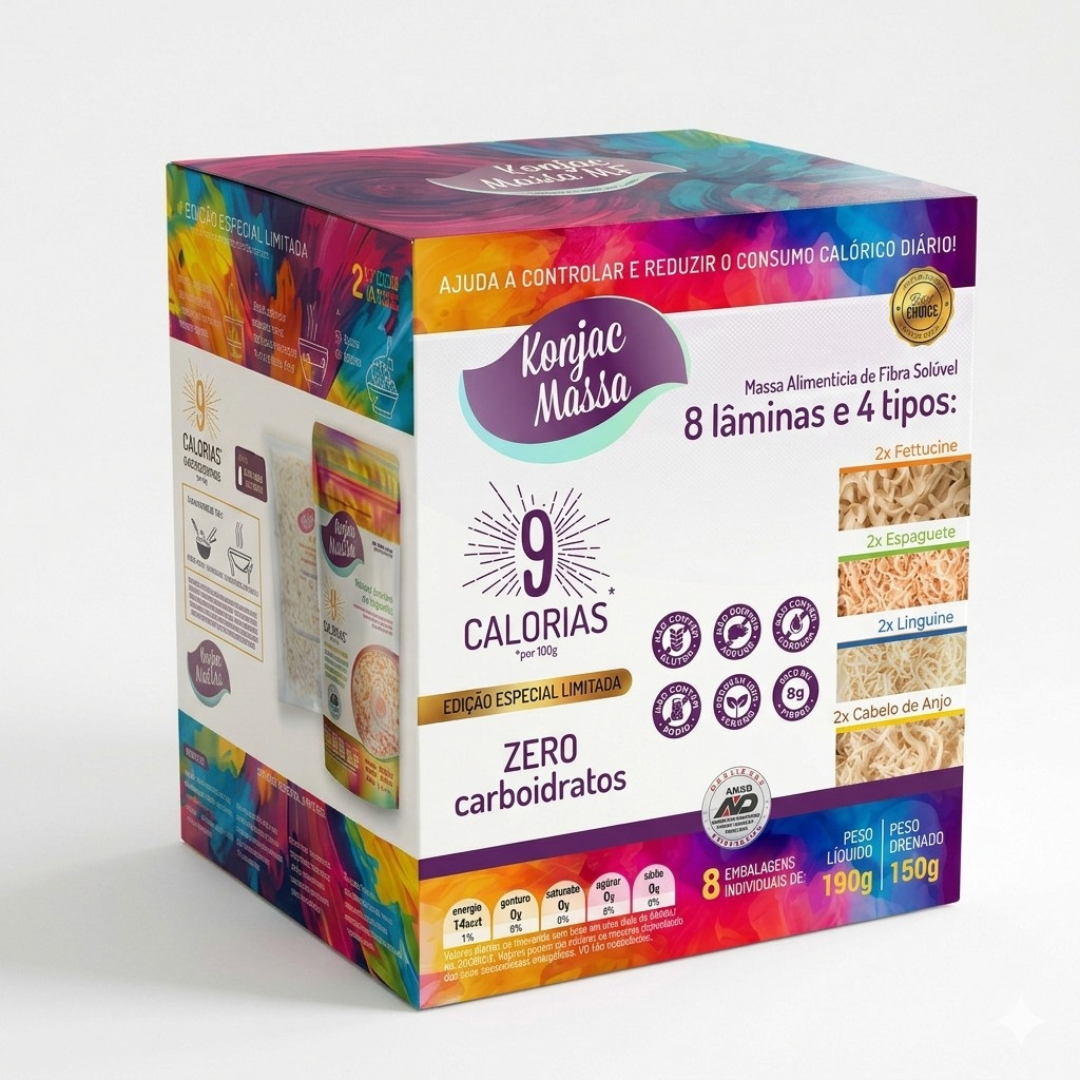 Konjac Massa® Box Mix 8 Unidades - 4 Cortes