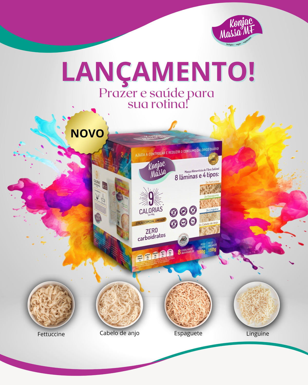 Konjac Massa® Box Mix 8 Unidades - 4 Cortes