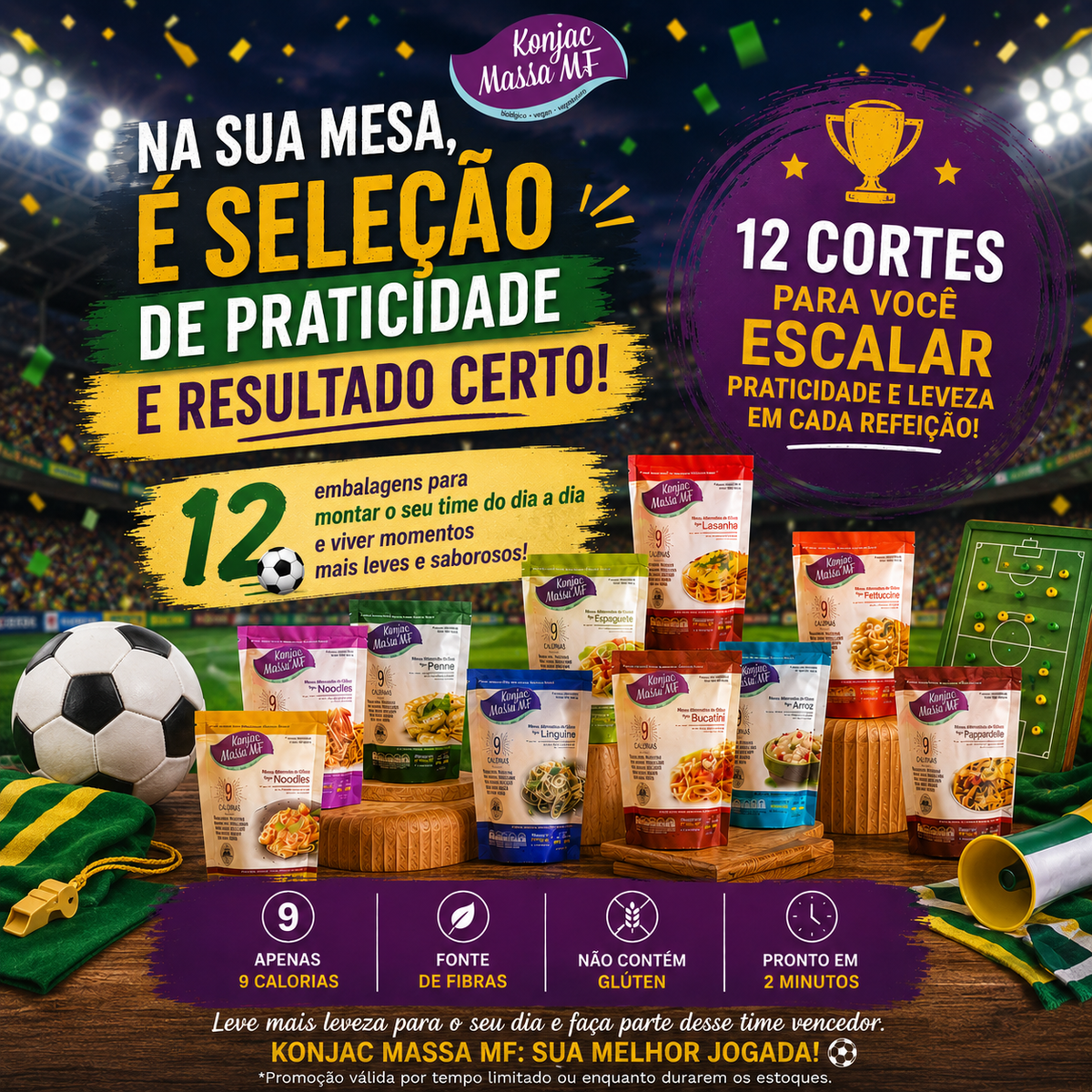 Kit Copa do Mundo Konjac Massa® Low Carb 200g - 12 Unidades